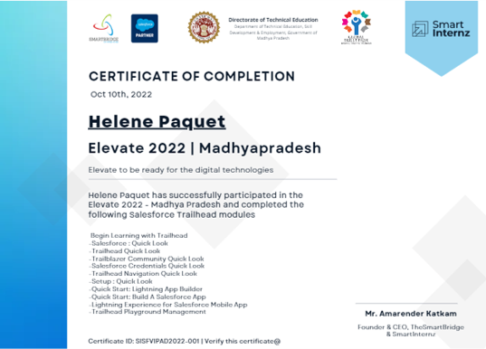 Completion certificate